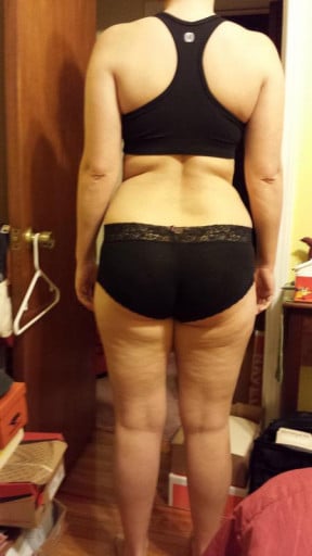 A progress pic of a 5'8" woman showing a snapshot of 170 pounds at a height of 5'8