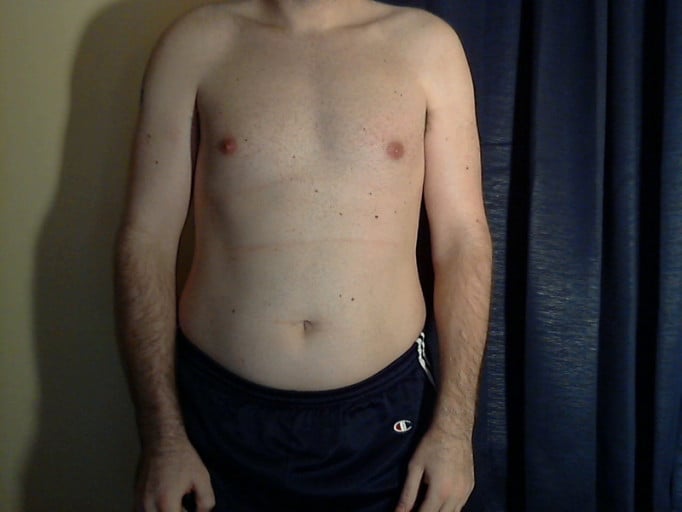 A before and after photo of a 5'11" male showing a weight cut from 220 pounds to 190 pounds. A respectable loss of 30 pounds.