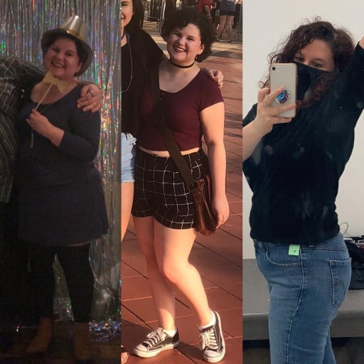 Before and After 39 lbs Weight Loss 4 foot 10 Female 172 lbs to 133 lbs