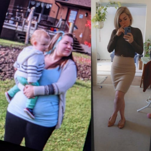 Progress Pics of 115 lbs Weight Loss 5 feet 2 Female 255 lbs to 140 lbs
