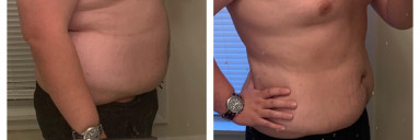 Before and After 35 lbs Fat Loss 5 foot 11 Male 305 lbs to 270 lbs