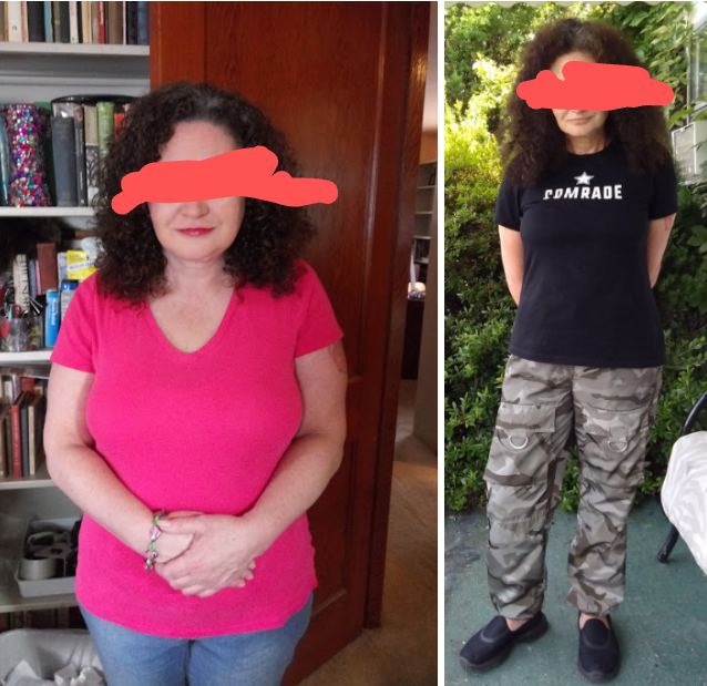 Progress Pics of 45 lbs Fat Loss 5 foot 1 Female 180 lbs to 135 lbs