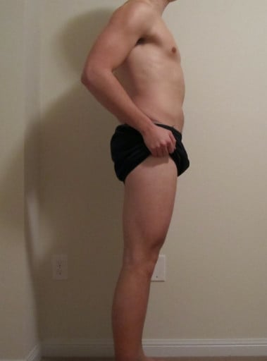 A progress pic of a 6'4" man showing a snapshot of 196 pounds at a height of 6'4
