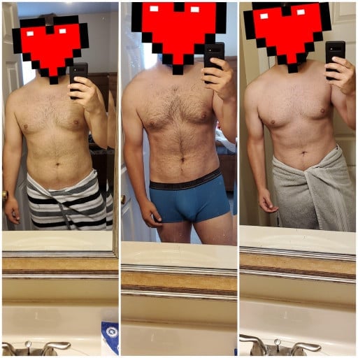 Before and After 51 lbs Weight Loss 6'2 Male 260 lbs to 209 lbs