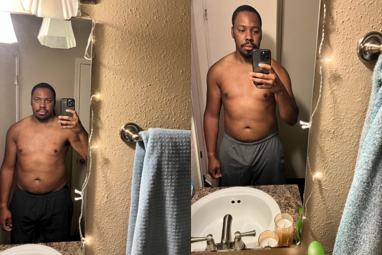 5 feet 11 Male Before and After 27 lbs Fat Loss 240 lbs to 213 lbs