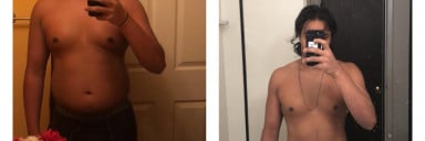 5 foot 8 Male Before and After 49 lbs Fat Loss 220 lbs to 171 lbs