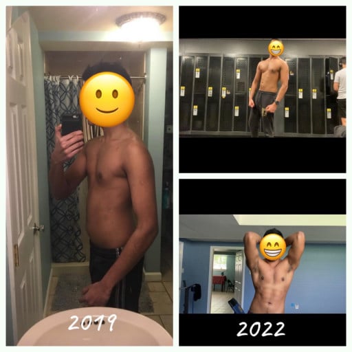 5 feet 10 Male Before and After 17 lbs Weight Gain 140 lbs to 157 lbs
