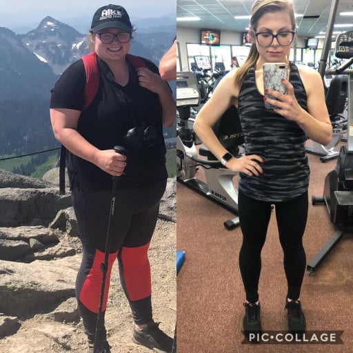 5'2 Female Progress Pics of 107 lbs Weight Loss 235 lbs to 128 lbs