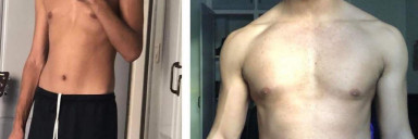 33 lbs Weight Gain 6 feet 1 Male 132 lbs to 165 lbs