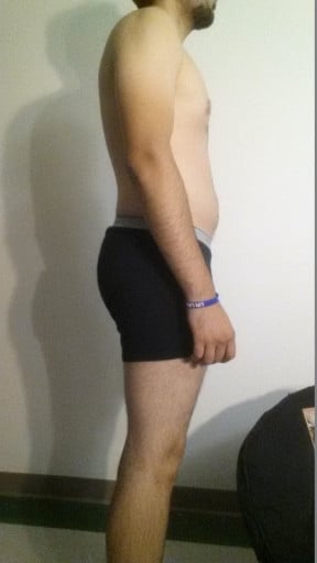 A picture of a 6'3" male showing a snapshot of 210 pounds at a height of 6'3