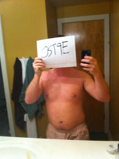 A photo of a 5'7" man showing a snapshot of 168 pounds at a height of 5'7