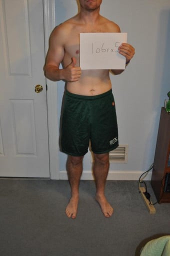 A picture of a 5'11" male showing a snapshot of 166 pounds at a height of 5'11