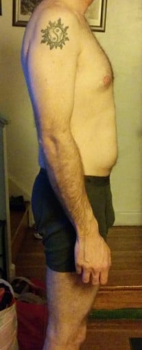 A progress pic of a 6'3" man showing a snapshot of 183 pounds at a height of 6'3