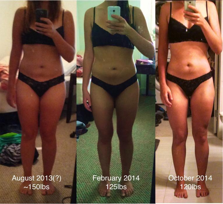 5 feet 4 Female 30 lbs Fat Loss Before and After 150 lbs to 120 lbs. 