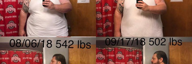 6 feet 1 Male 40 lbs Weight Loss 542 lbs to 502 lbs