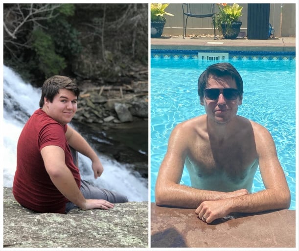 5 foot 9 Male Before and After 90 lbs Fat Loss 240 lbs to 150 lbs