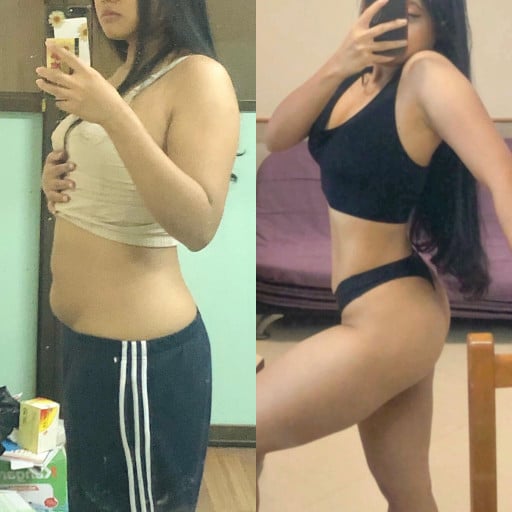 Progress Pics of 31 lbs Weight Loss 5 foot 6 Female 170 lbs to 139 lbs