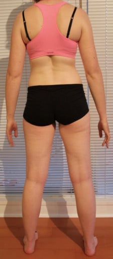 A picture of a 5'8" female showing a snapshot of 140 pounds at a height of 5'8