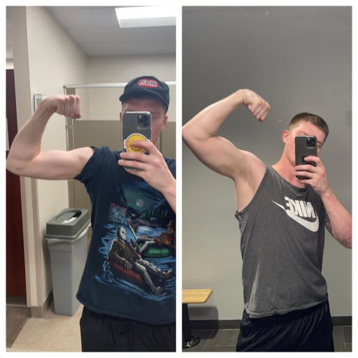 6 feet 2 Male Progress Pics of 20 lbs Muscle Gain 160 lbs to 180 lbs