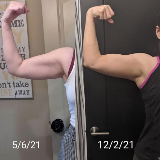 5'8 Female Before and After 10 lbs Weight Loss 180 lbs to 170 lbs
