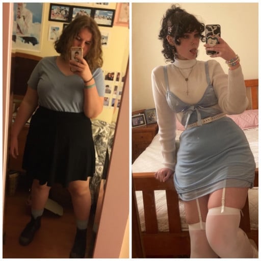 84 lbs Weight Loss Before and After 5'9 Female 240 lbs to 156 lbs