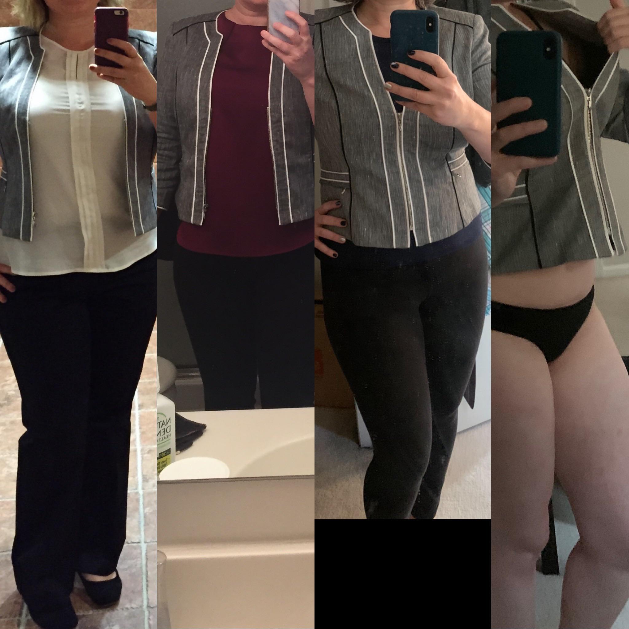 5 foot 8 Female 50 lbs Weight Loss Before and After 220 lbs to 170 lbs