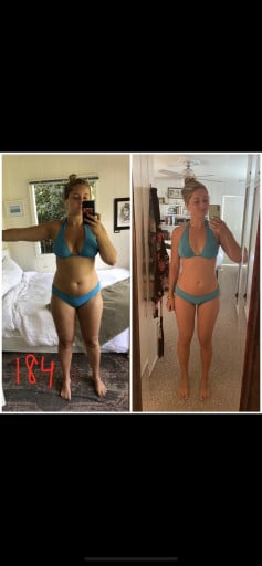 Progress Pics of 30 lbs Weight Loss 5 foot 9 Female 185 lbs to 155 lbs