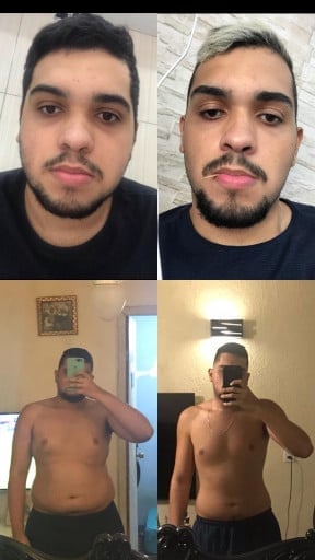 64 lbs Fat Loss Before and After 6 foot 3 Male 280 lbs to 216 lbs