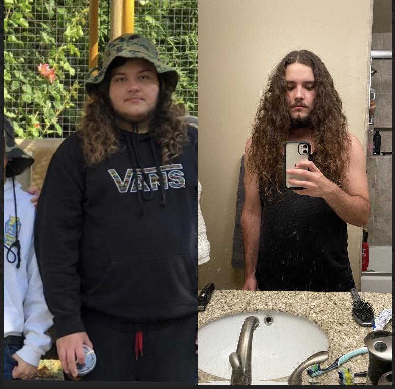 Before and After 76 lbs Weight Loss 5'11 Male 270 lbs to 194 lbs