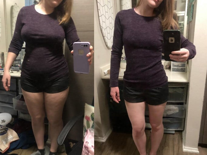 5 feet 3 Female 40 lbs Weight Loss Before and After 160 lbs to 120 lbs