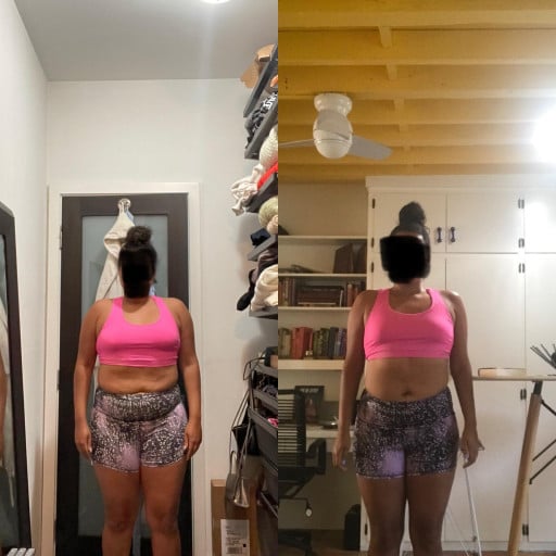 Before and After 10 lbs Weight Gain 5 feet 7 Female 169 lbs to 179 lbs