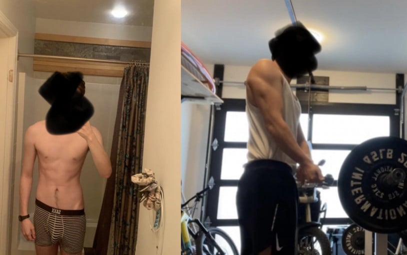 Progress Pics of 20 lbs Muscle Gain 6 foot Male 135 lbs to 155 lbs