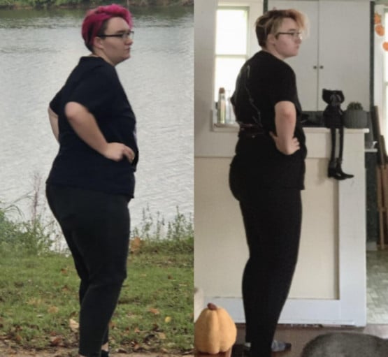 5 feet 9 Female Progress Pics of 27 lbs Fat Loss 263 lbs to 236 lbs