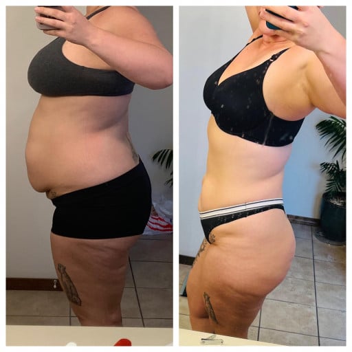 Progress Pics of 20 lbs Weight Gain 5 foot 9 Female 250 lbs to 270 lbs