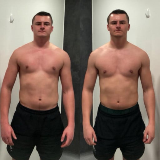 5'9 Male 9 lbs Fat Loss Before and After 171 lbs to 162 lbs