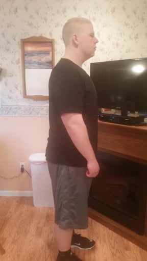 A progress pic of a 6'1" man showing a weight loss from 350 pounds to 275 pounds. A net loss of 75 pounds.