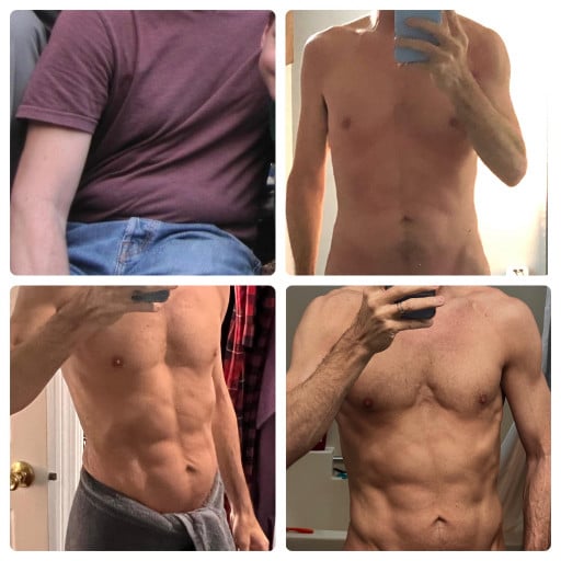 5'11 Male 31 lbs Weight Loss Before and After 187 lbs to 156 lbs