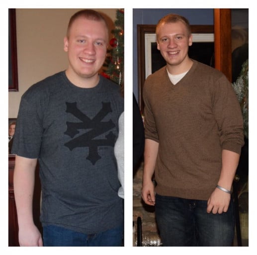 40 lbs Fat Loss Before and After 5 feet 10 Male 240 lbs to 200 lbs