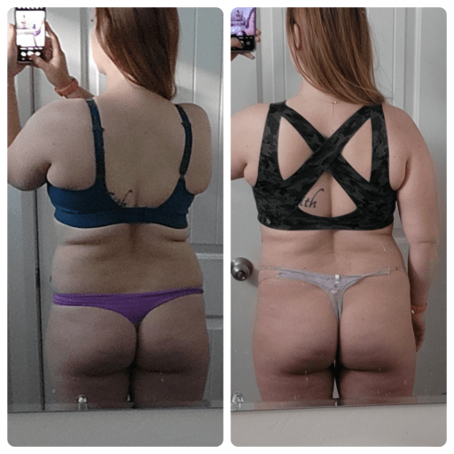 10 lbs Weight Loss Before and After 5 feet 10 Female 195 lbs to 185 lbs