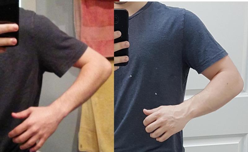 40 lbs Muscle Gain Before and After 5'7 Male 115 lbs to 155 lbs