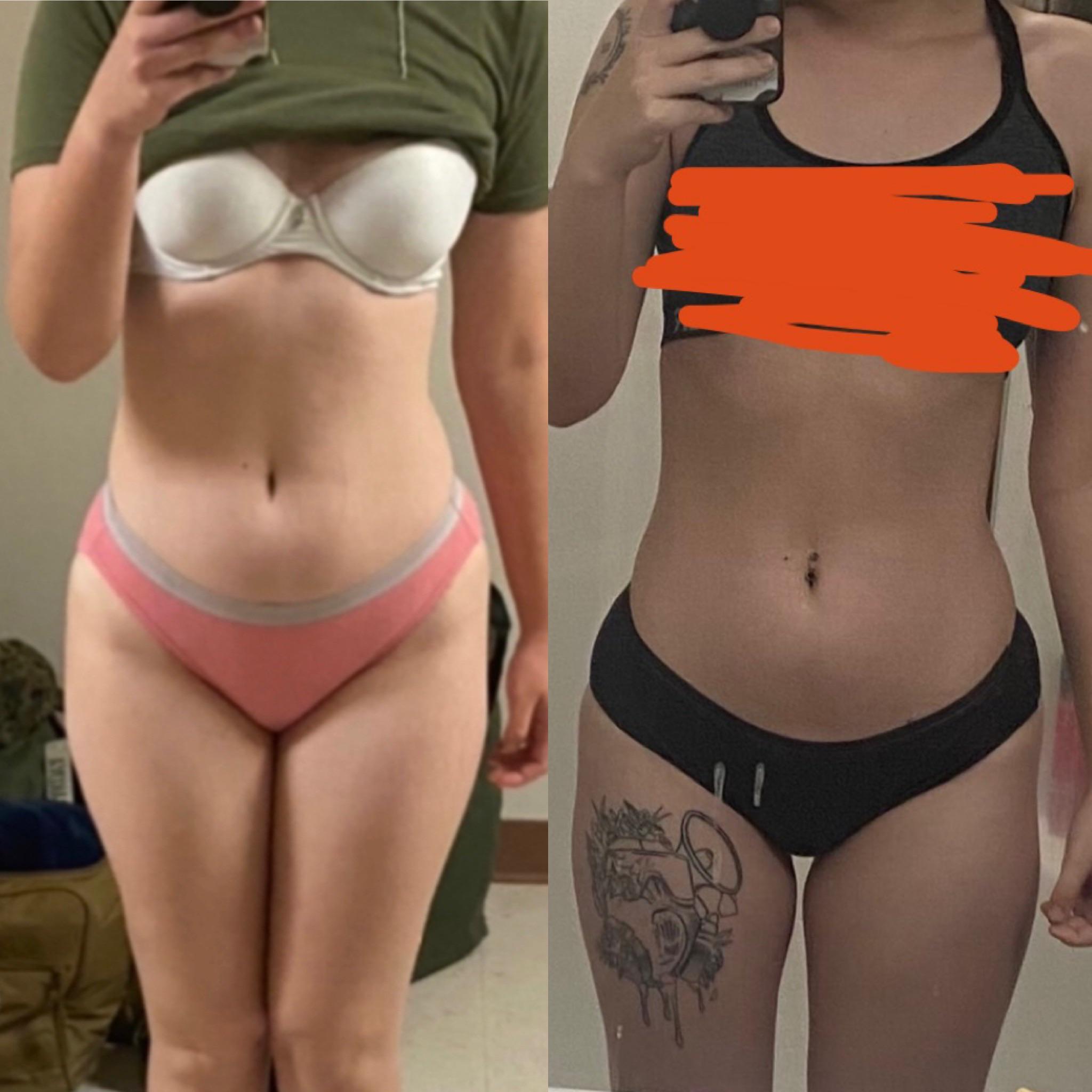 5 feet 6 Female 20 lbs Weight Loss Before and After 160 lbs to 140 lbs