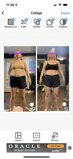 3 lbs Fat Loss Before and After 5 foot 6 Female 181 lbs to 178 lbs