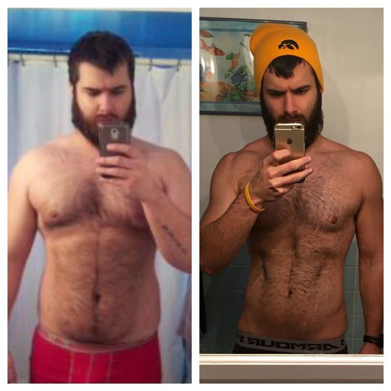 Before and After 81 lbs Weight Loss 6 feet 1 Male 272 lbs to 191 lbs