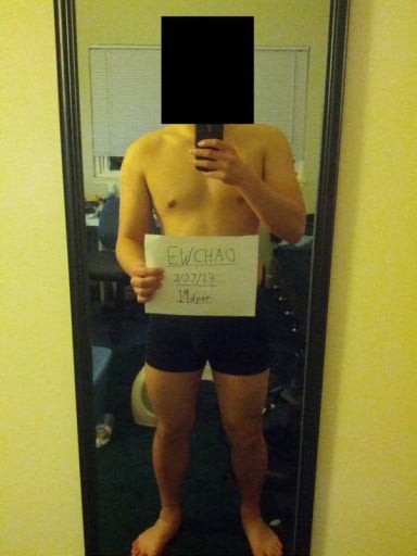 A photo of a 5'10" man showing a snapshot of 184 pounds at a height of 5'10