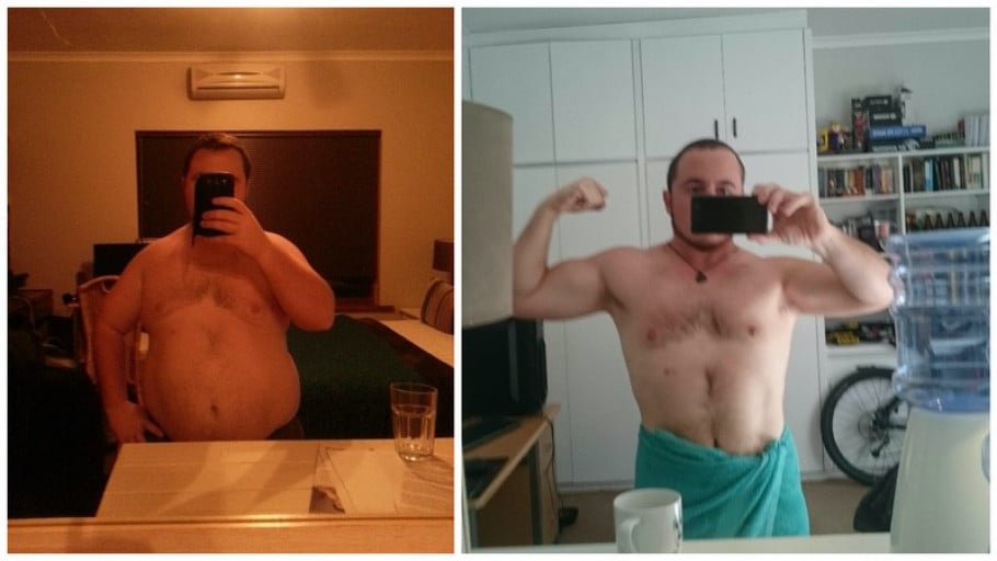 5'3 Male 55 lbs Fat Loss Before and After 216 lbs to 161 lbs