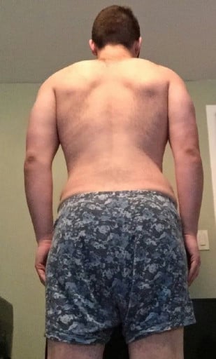 A picture of a 6'0" male showing a snapshot of 218 pounds at a height of 6'0