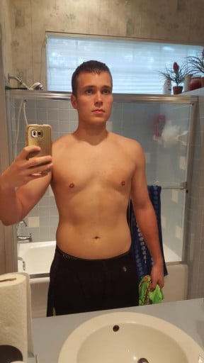 A before and after photo of a 5'11" male showing a fat loss from 230 pounds to 180 pounds. A respectable loss of 50 pounds.