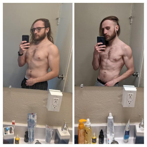 5 foot 9 Male 31 lbs Weight Loss Before and After 173 lbs to 142 lbs