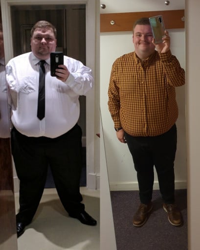 5 foot 8 Male Before and After 114 lbs Weight Loss 392 lbs to 278 lbs