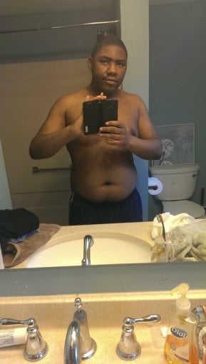 A progress pic of a 5'0" man showing a weight cut from 235 pounds to 182 pounds. A net loss of 53 pounds.